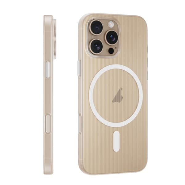 iPhone 16 Pro Max Skal PC med Korrugerad MagSafe Design Vit