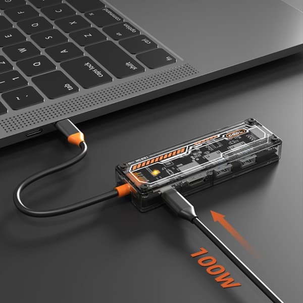 SW5R 5-i-1 Type-C Dockningsstation med PD, USB3.0, USB2.0, HDMI och RJ45 - Grå