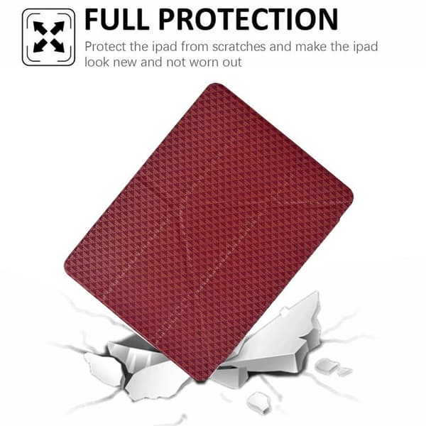 iPad mini 2024 / mini 6 Y-Fold Pyramid Textur Smart Läder Fodral - Tablet Skal Röd