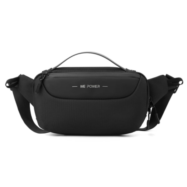 WEPOWER Herr Crossbody Väska Multifunktionell Sport Midjeväska Utomhus Liten Axelväska Svart