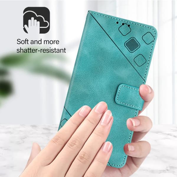 iPhone 18 Pro / iPhone 17 Pro Skal läderfodral - präglad läderkänsla Grön