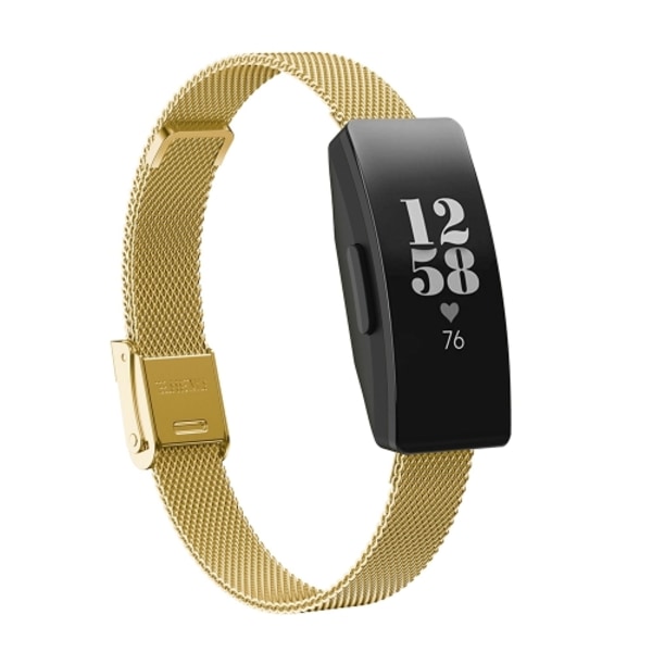 För Fitbit Inspire / Inspire HR / Ace 2 Double Insurance Buckle Milanese Watch Band Gold