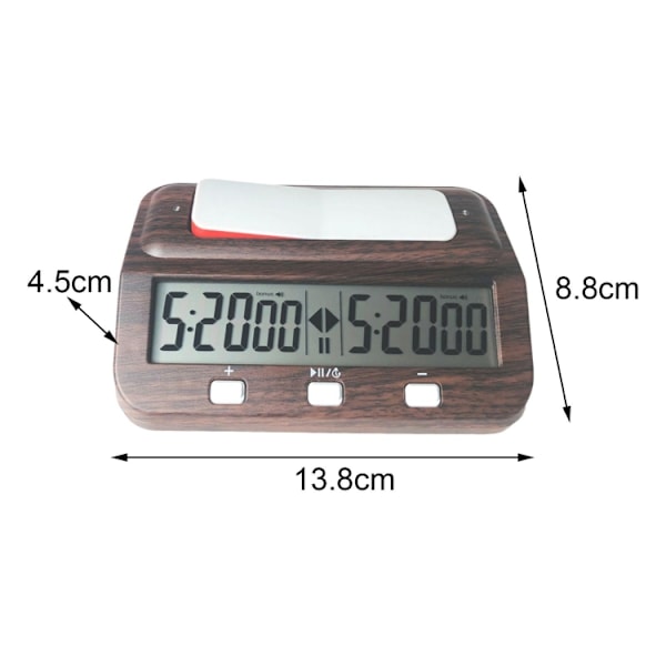 HQT101w Plast Schackklocka Go Schack Timer (Trästruktur)