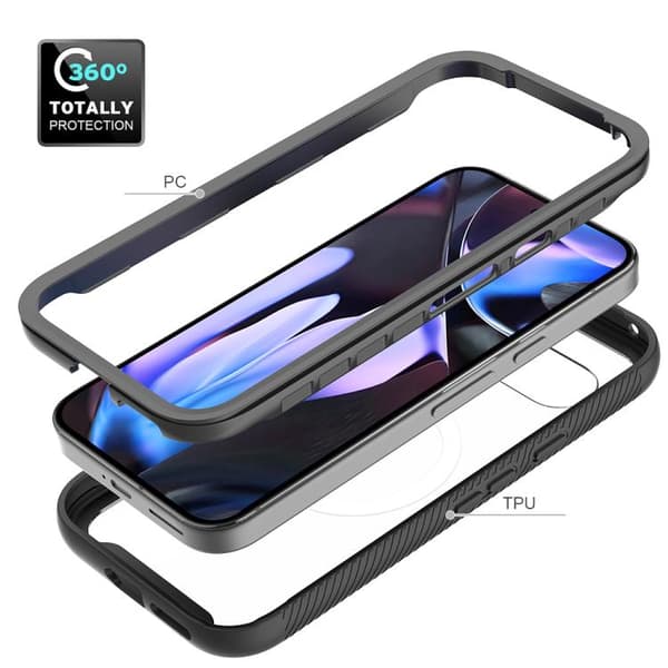 för Pixel 9a Skal - Starry Sky Solid Color MagSafe TPU Clear PC Telefonfodral Himmelsblå