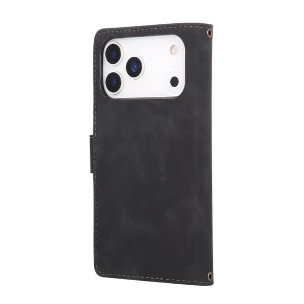 iPhone 18 Pro Max / iPhone 17 Pro Max Skal - läder med multifunktionell kortficka Svart