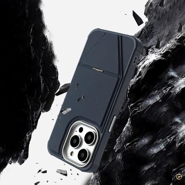 iPhone 16 Pro Skal Tygkänsla PU med MagSafe Blå