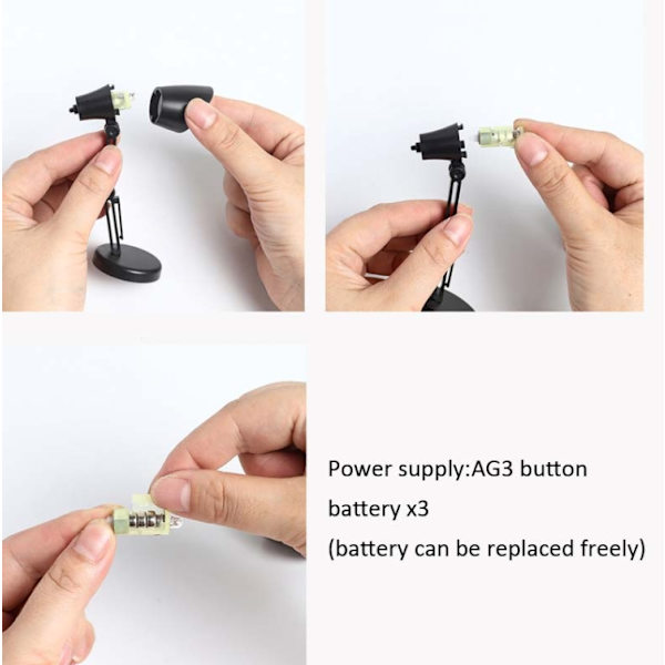 3 st Mini LED skrivbordslampa Fällbar Bärbar Nattlampa Magnetisk Ögonskydd Skrivbordslampa(LD01-Rosa)
