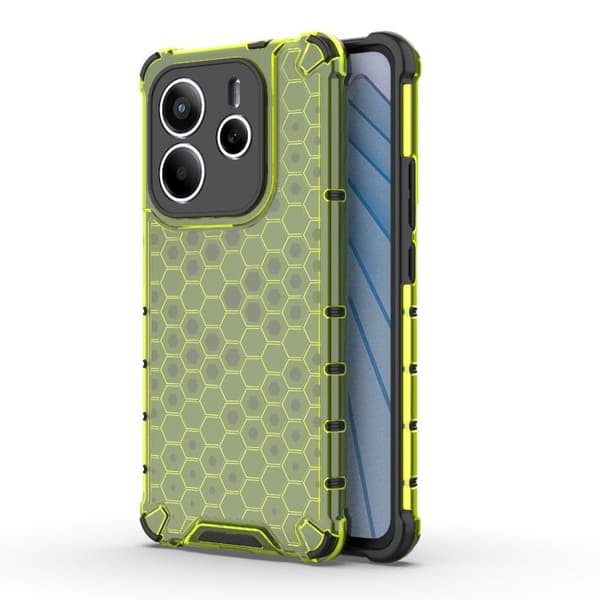 Redmi Note 14 5G - Honeycomb Stöttålig Mobilskal Grön