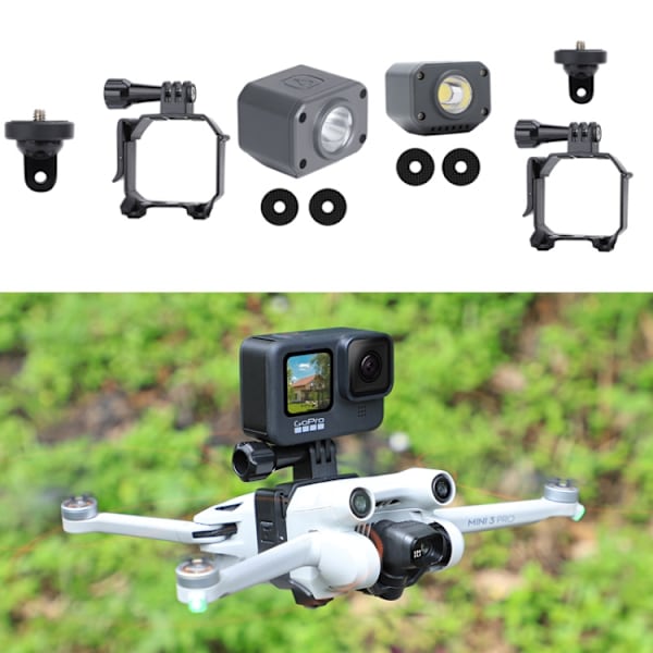 Sunnylife MM3-GZ459 För DJI Mini 3 Pro GoPro10 Action Camera Mount Söklampa