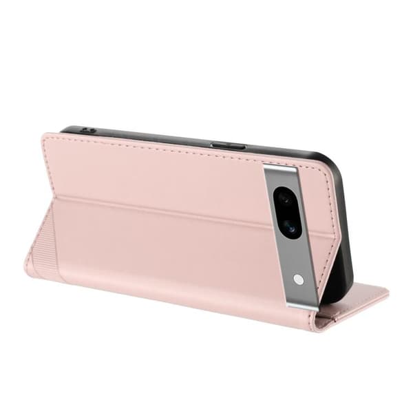 för Pixel 7a Fodral i Retro Läder med Embossed Multi-funktionell Plånbok Rosa