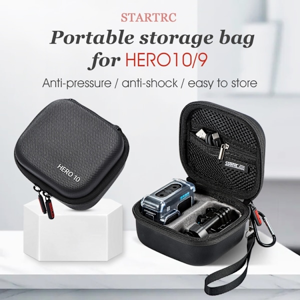 STARTRC Diamond Texture PU Läderförvaringsväska för GoPro HERO10 Black