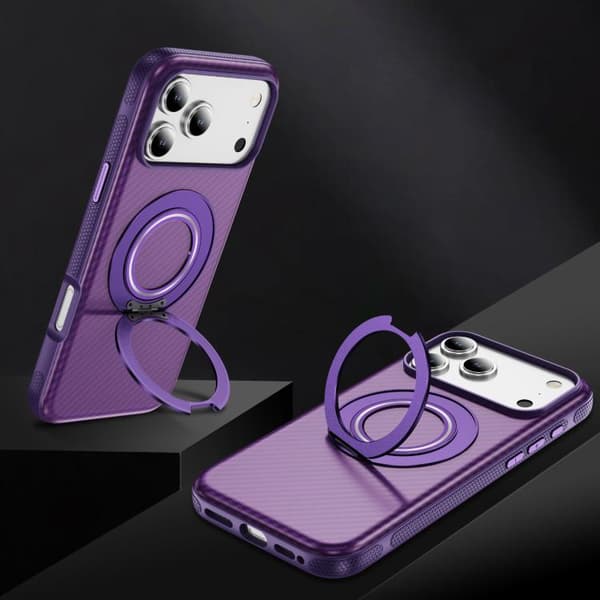 iPhone 18 Pro / iPhone 17 Pro Skal - Kolfiber med MagSafe C-Typ Ljust lila + lila