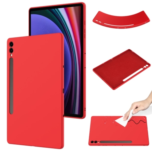 Samsung Galaxy Tab S9+ Skal i Ren Färg av Flytande Silikon, Stötsäker Röd