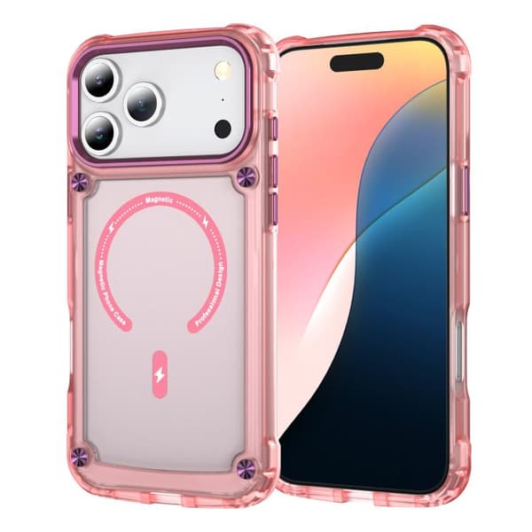 iPhone 18 Pro Max / iPhone 17 Pro Max Skal - TPU + PC med MagSafe Magnetisk Transparent rosa