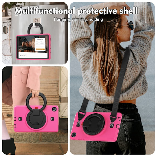 Samsung Galaxy Tab A7 Lite TPU + PC Tabletfodral Rosaröd
