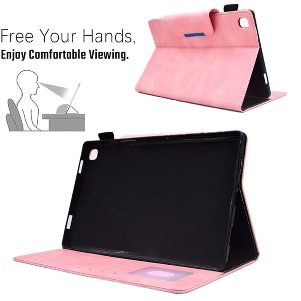 Samsung Galaxy Tab A8 10.5 (2021) Suede Läderfodral med Magnetlås Rosa