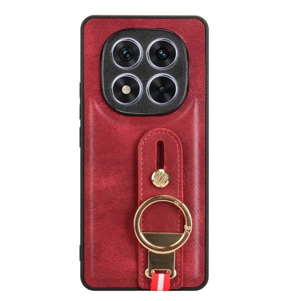Redmi Note 14 Pro 5G - Handgjord Läder Baksida Mobilskal Röd