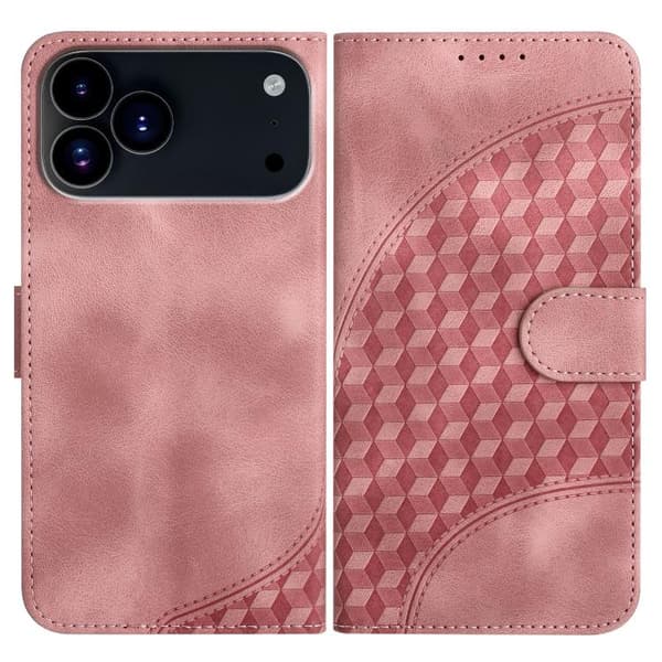 iPhone 18 Pro Max / iPhone 17 Pro Max Skal - läder med elefanthuvud och rem Rosa