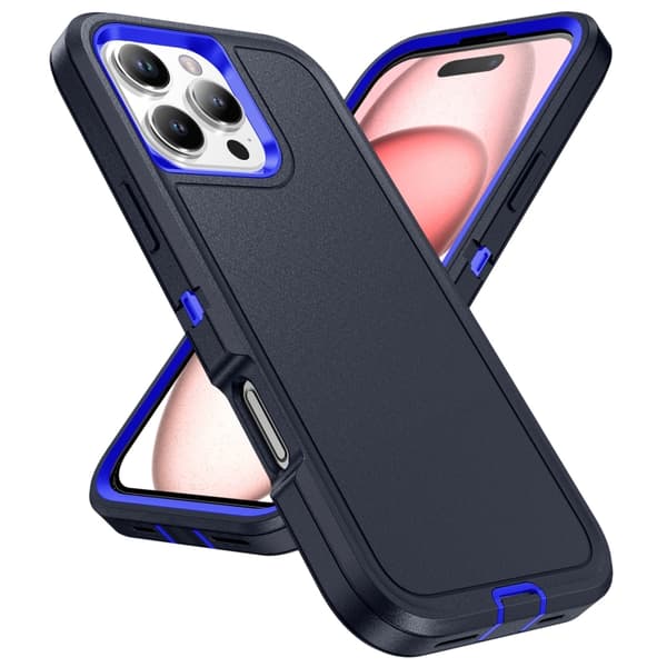 iPhone 16 Pro Max Vattentålig Robust Skal Mörkblå och kungblå