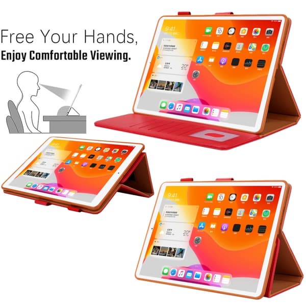 iPad mini 6 / mini 2024 Fodral i Smart Läder med Deformationshållare för Tablet Röd