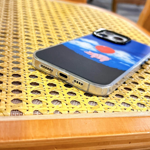 iPhone 16 Pro Max Dubbel Lager IMD Mönster TPU Skal Rosa orm