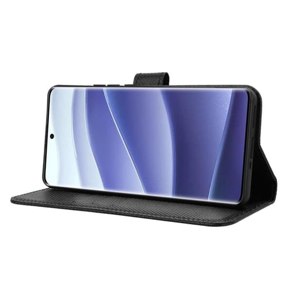 Redmi Note 14 Pro+ 5G - Diamanttexturerat Läderfodral Svart
