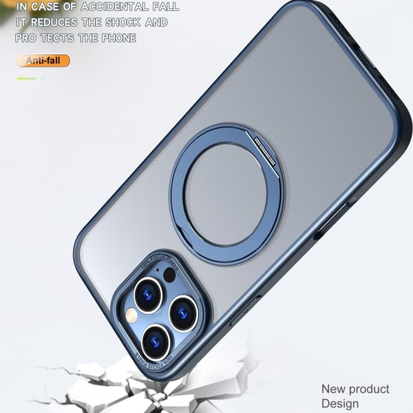 iPhone 16 Pro Max Wing Series MagSafe Magnetisk Ringhållare Skal Blå