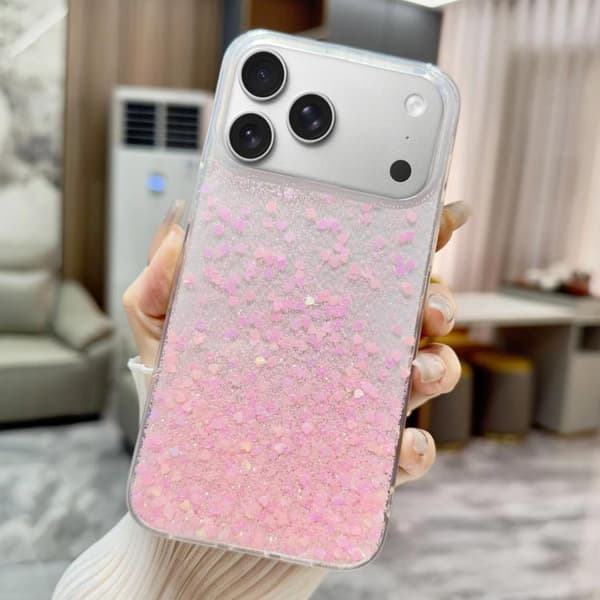 iPhone 17 Pro Skal med Glittrande Gradient - Epoxy TPU Rosa