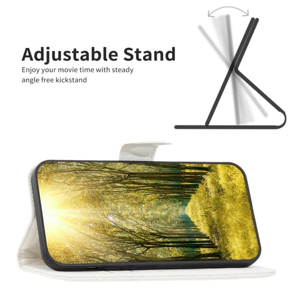 Redmi Note 14 Pro 4G - Diamantmönster Plånboksfodral i Läder Vit