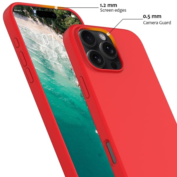 iPhone 16 Pro Max Shockproof Silikon Magsafe Skal Röd