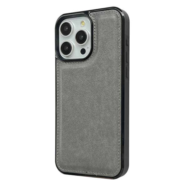iPhone 16 Pro Max Cowhide Textur Skal - Elegant och Hållbar Mobilskydd Grå