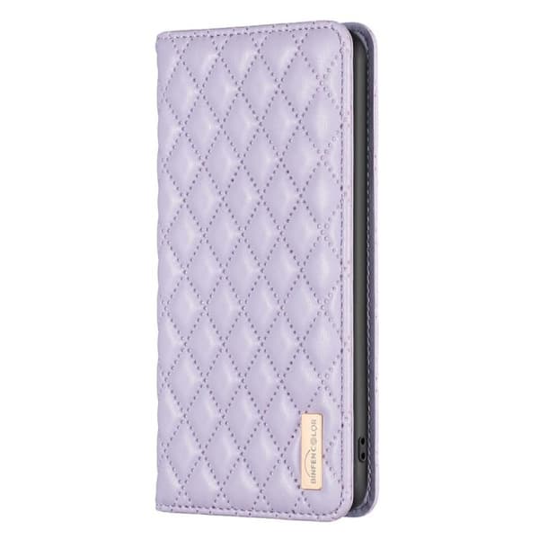 iPhone 18 Pro / iPhone 17 Pro Diamantgaller Magnetisk Läder Flip Skal Purpur