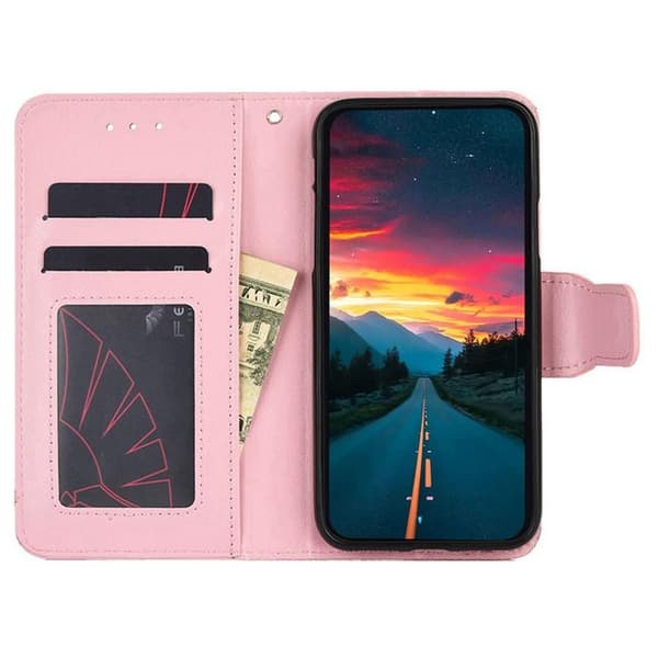 Redmi Note 14 Pro 4G - Kristalltextur Läderfodral Rosa
