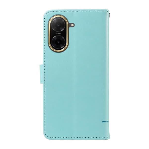 Redmi A5 4G - Flip Läderfodral med Embossed Kattmönster Grön