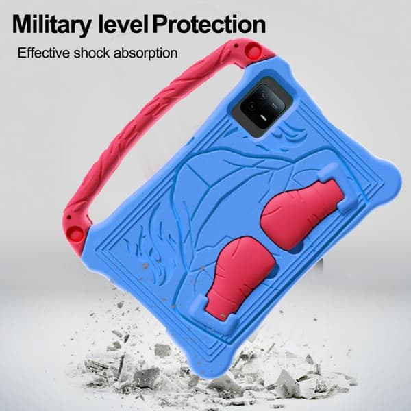 Samsung Galaxy Tab S9 FE Shockproof Kickstand Case med Axelrem Blå Röd