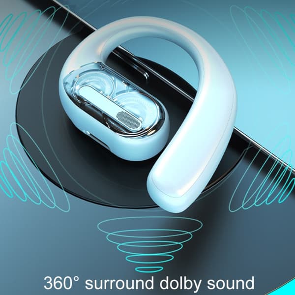 LX09 Enkelsidig öra Dubbla högtalare Stereo OWS On-Ear Bluetooth-hörlurar Vit