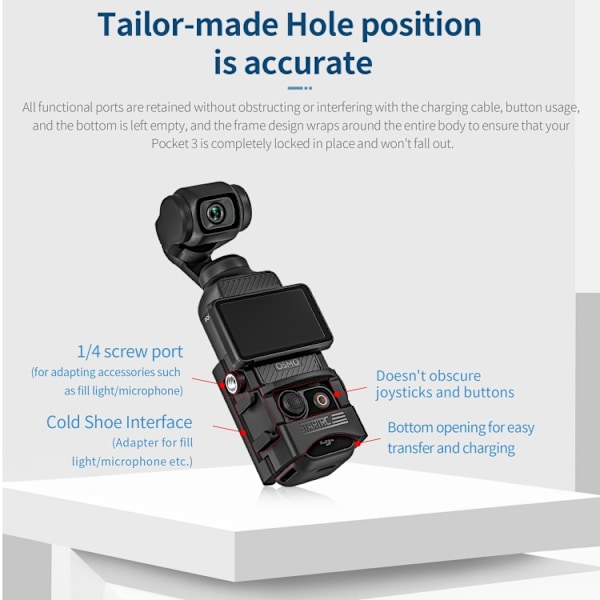 För DJI OSMO Pocket 3 STARTRC Multifunktionell Fast Montering Expansionsadapter Fäste