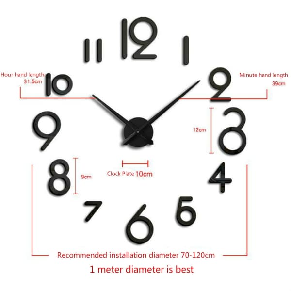 Kreativ DIY Akrylklocka Hem Digital Väggklocka (Silver)