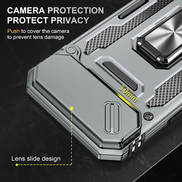 iPhone 17 Air - Armor PC + TPU Kameraskydd Skal Grå