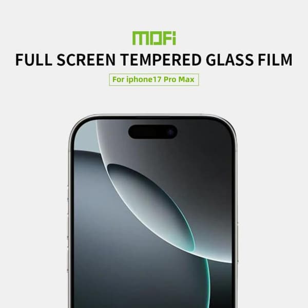iPhone 18 Pro Max / iPhone 17 Pro Max - MOFI 9H 2.5D Fullskärms Härdat Glasfilm