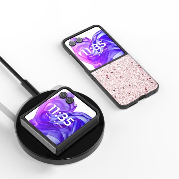 Motorola Razr 50 Ultra Glitter Skal - Full Coverage PU + PC Mobilskydd Rosa