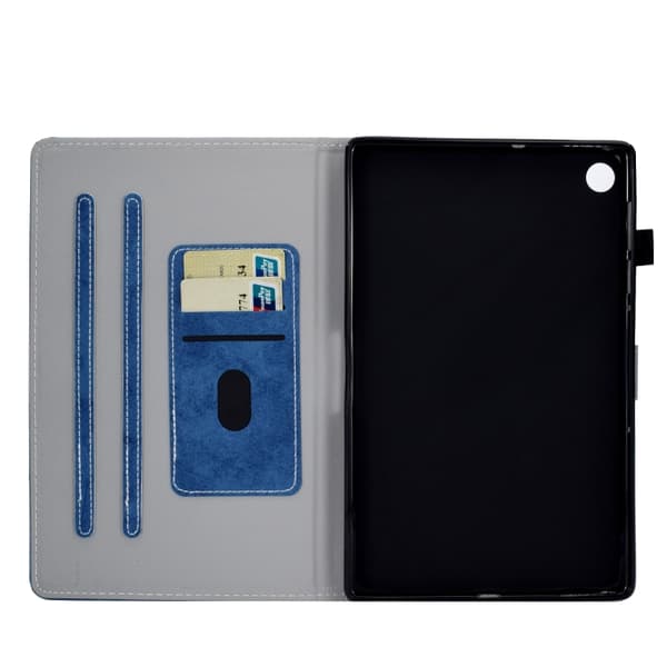 Samsung Galaxy Tab A9 / A11 Marble Style Smart Leather Case Blå