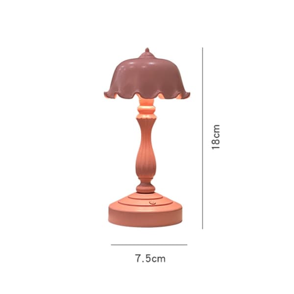 Retro Laddningsbar Bordslampa Sovrum Säng LED Ögonskyddslampa(LD05 Lotus Grå Grön)