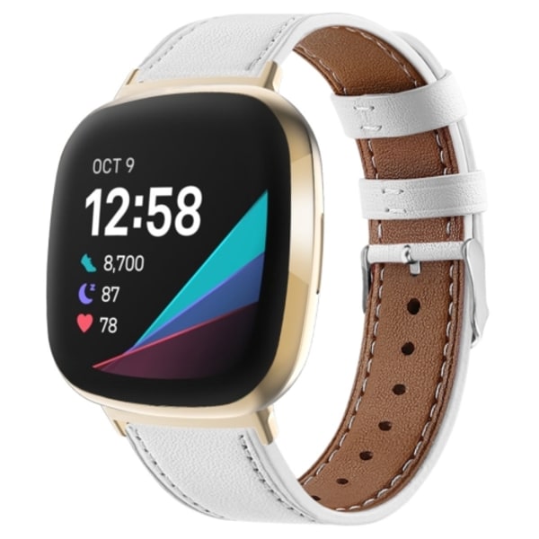 För Fitbit Versa 4 / Sense 2 Round Tail äkta watch White