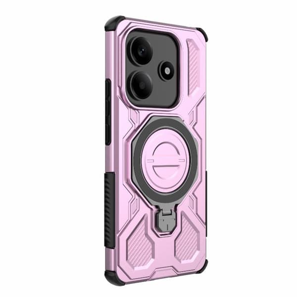 Redmi Note 14 5G J-20 - Solid Färg MagSafe Magnetisk TPU+PC Mobilskal Rosa