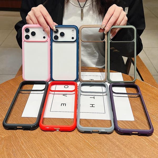 iPhone 17 Skal - Solid Färg med Transparent Akryl TPU Kunglig blå