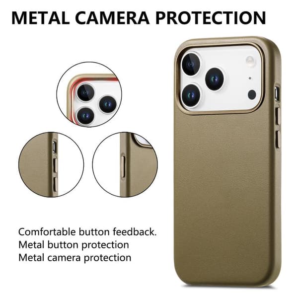 iPhone 18 Pro Max / iPhone 17 Pro Max Skal med elektropläterade metallknappar och MagSafe Grön