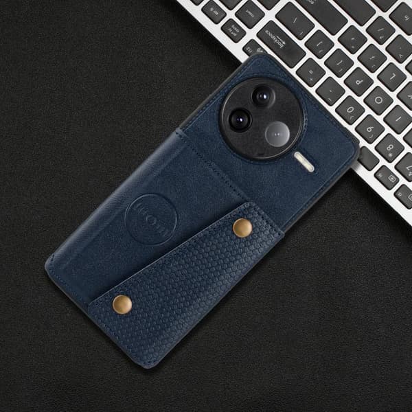 Redmi K80 - Dubbelspänne Kortfack Magnetiskt Mobilskal Blå