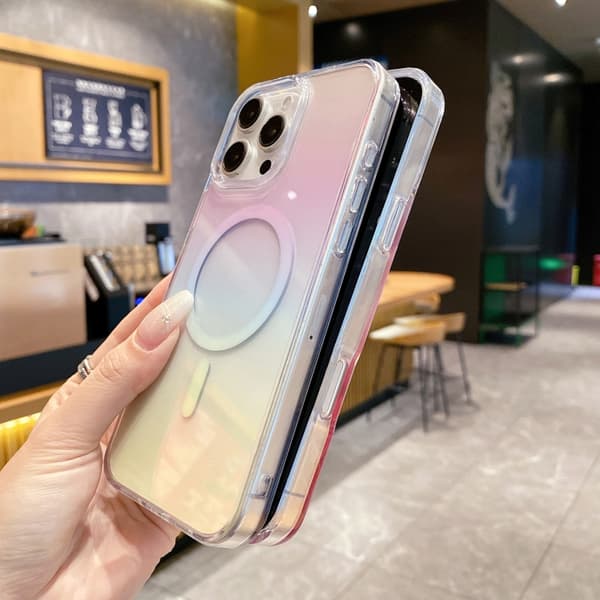 iPhone 16 Pro Max Gradient Transparent PC MagSafe Skal Toning Brun