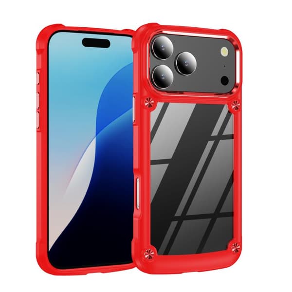 iPhone 18 Pro / iPhone 17 Pro Skal med TPU + PC Linsskydd Röd